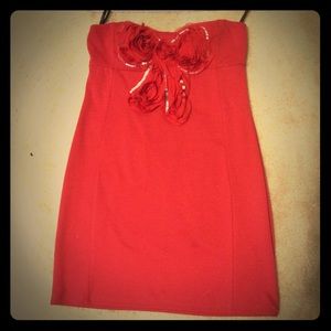 Strapless Red Bow Dress