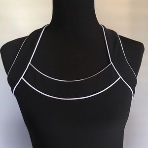 WHBM sleeveless tank with piping detail