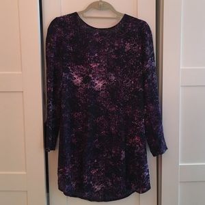 Aqua Purple Long Sleeve Dress