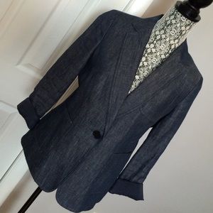 Talbots denim linen blazer