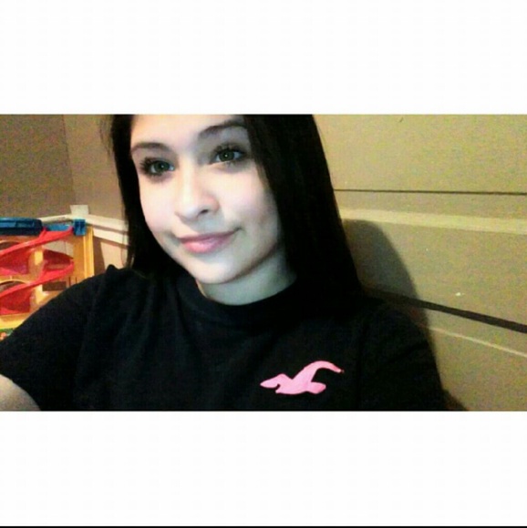 All black with pink Hollister logo