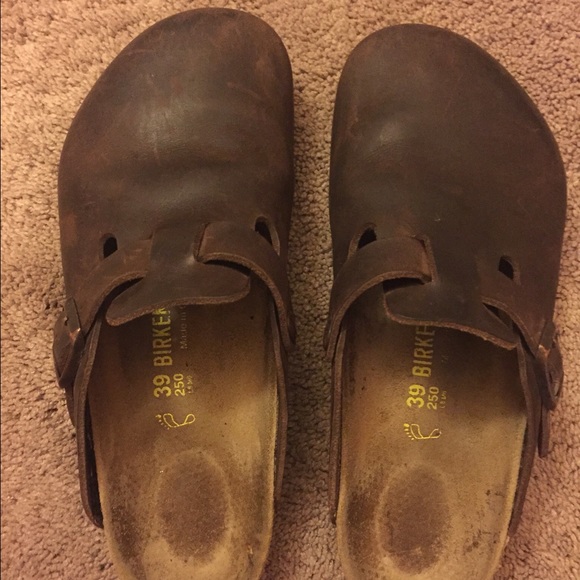 Brown leather Birkenstocks