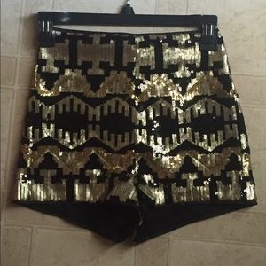 High Waisted Sequined H&M shorts.