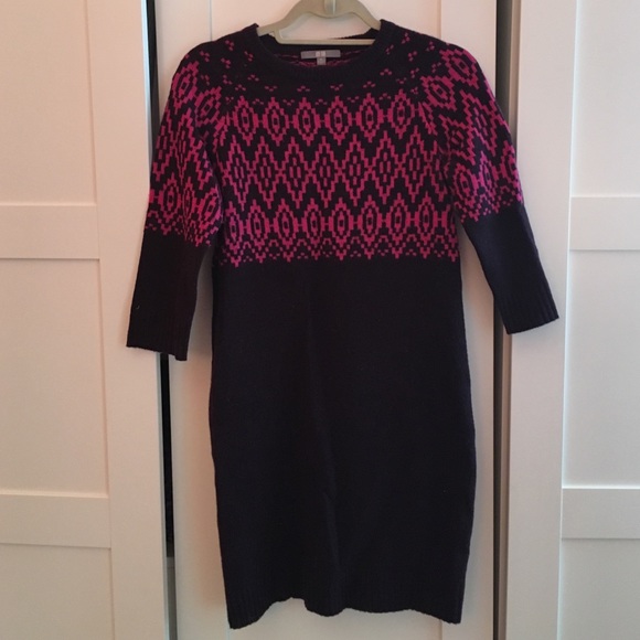Pink and Purple Tunic Sweater Dress