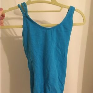 Strappy back blue dance leotard!