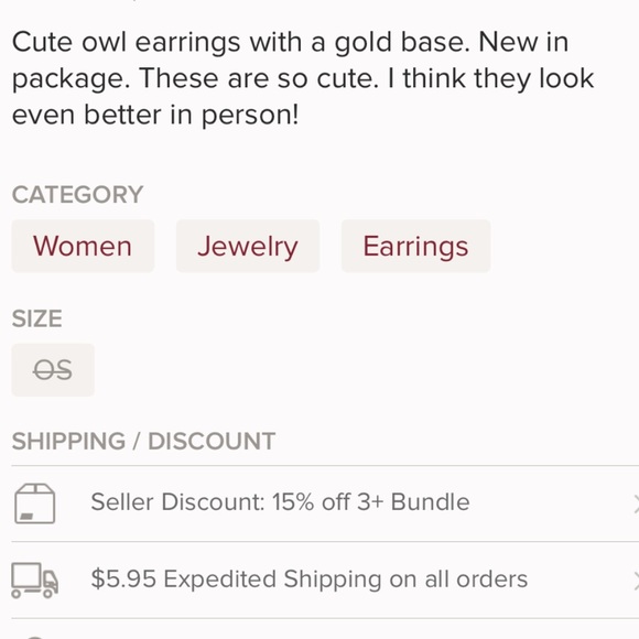 (G2) Owl Earrings - Picture 4 of 4