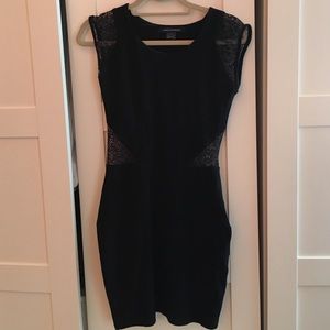 Black Cocktail Dress with lace cutouts