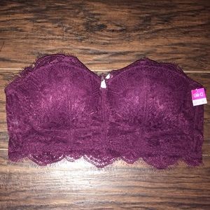 PINK Victoria's Secret Maroon Lace Bralette