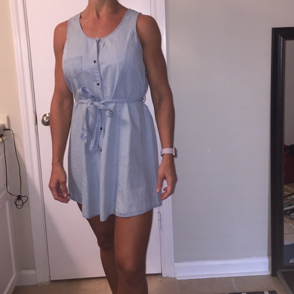 Denim button up dress
