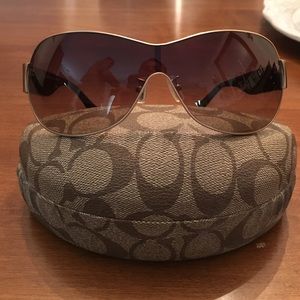 Coach gold and brown wrap sunglasses