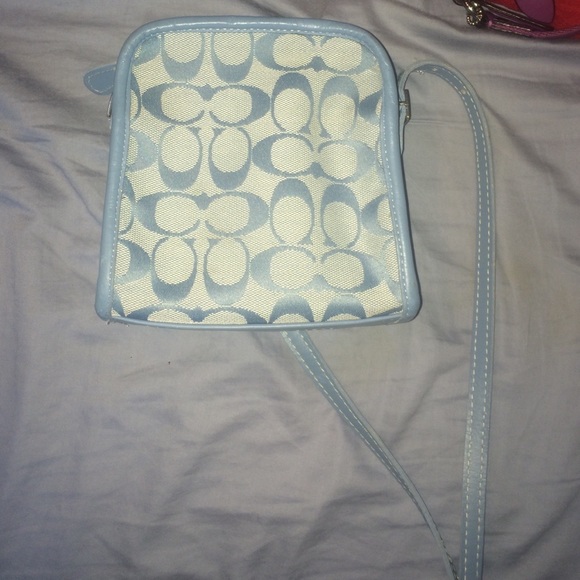 Blue coach mini cross body