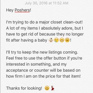 Attention Poshers!!  Closet Clean-out in progress!