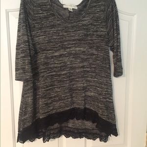 Grey with black trim tunic