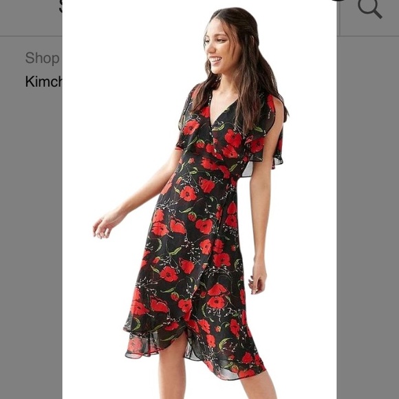 Urban Outfitters KIMCHI BLUE XS FLORAL WRAP DRESS