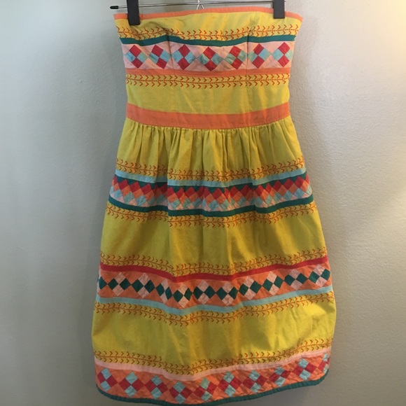 Anthropologie Strapless Fiesta Dress