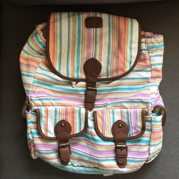 Billabong leather and canvas backpack