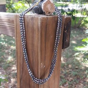 Black freshwater pearl necklace