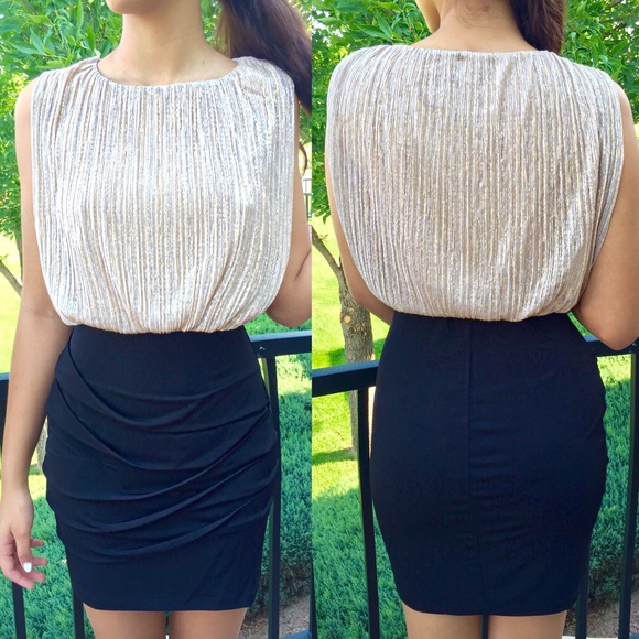 Gold/Black Mini Dress