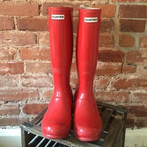 HUNTER BOOTS - original gloss red size 7