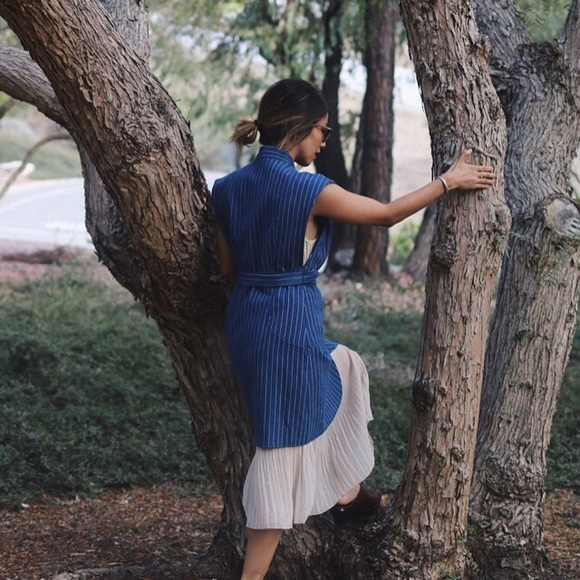 C/MEO denim Wrap Dress