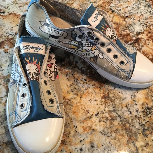 Ed Hardy Men's canvas tennis shoes