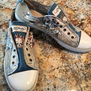 Ed Hardy Men's canvas tennis shoes