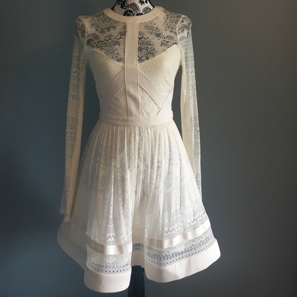 Bebe Lace Fit and Flare dress