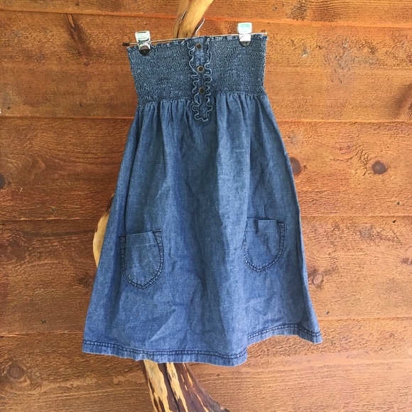 Strapless jean dress