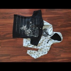 Hybrid large hoodie and tee shirt