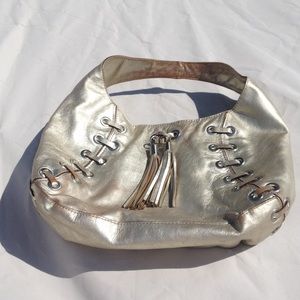 Michael Kors large gold metallic hobo bag