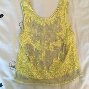 Yellow sequined tank