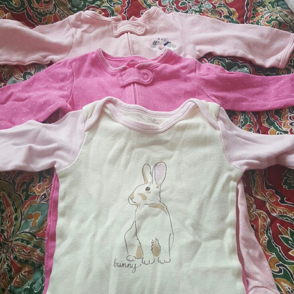 6m onsies - 2 carter's and one touch of nature