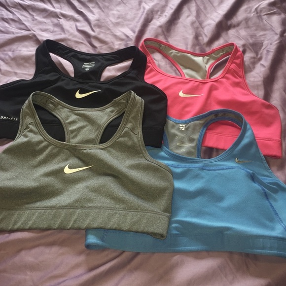 Four Nike Dry-Fit Sports Bras MEDIUM