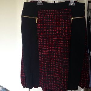 Michael Kors Skirt with Gold Zipper Embellishments