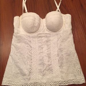 White bustier like top
