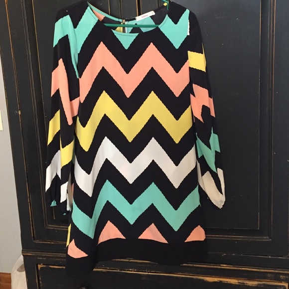 Chevron long sleeve dress