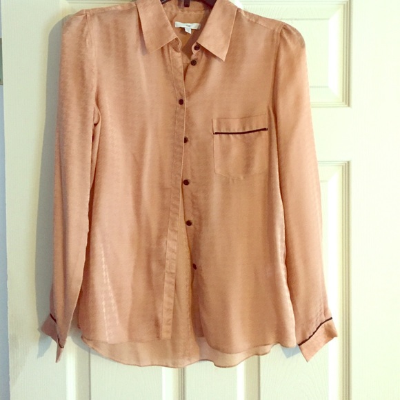 Tan Silk Blouse
