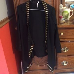 black silk cardigan