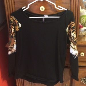 tiger sleeved crew neck