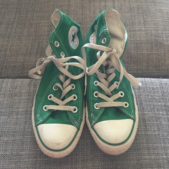 Green High Top Converse Size 7