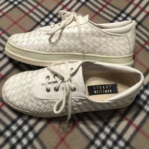 Stuart Weitzman White Leather Sneakers