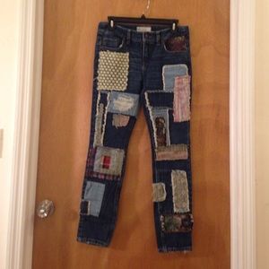 Free people patchwork jeans