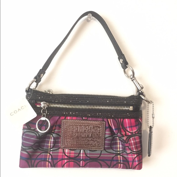 Coach Poppy Tartan Demi Clutch
