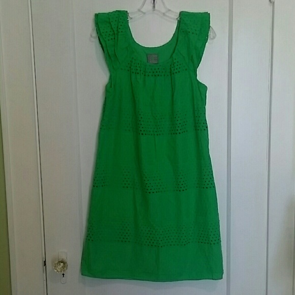 SALE!Rabbit Rabbit Rabbit green eyelet shift dress