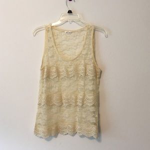 Cream lace tank top