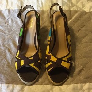 Brand New Nine West Wedge Sandals. 9.5.