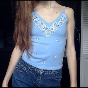 adorable baby blue paisley tank
