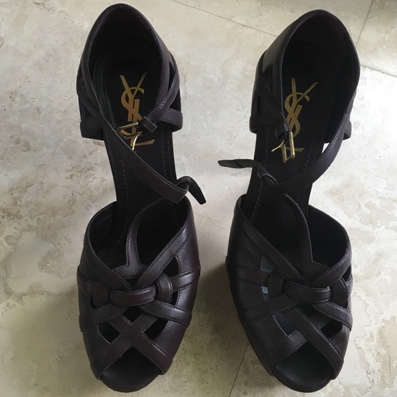 YSL brown platform heels size 39 - Picture 4 of 4