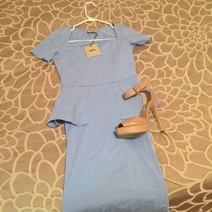 ASOS pencil dress with peplum hem