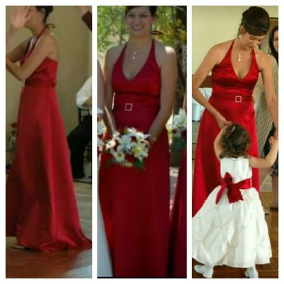 ❤ Halter Red Long Dress - Picture 2 of 2